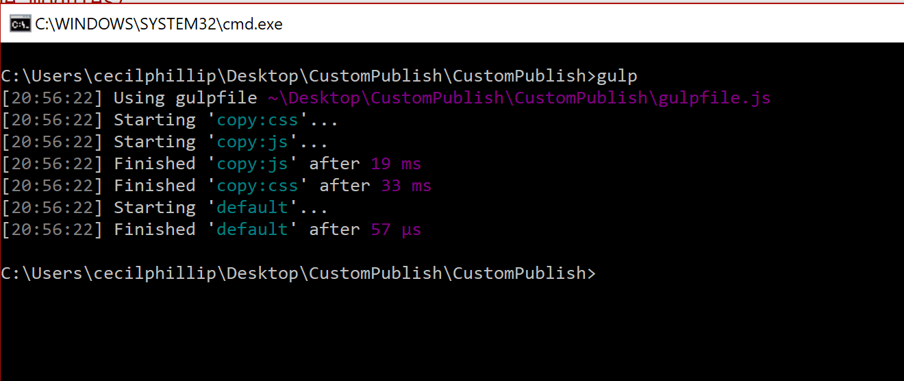 Excluding the node_modules folder when publishing ASP.NET projects.